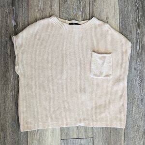 LILLUSORY Beige Knit Sweater with Pocket